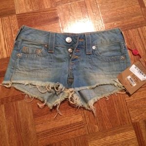 Jeans button high waist shorts