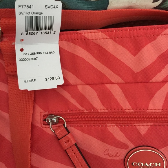 New Hot orange zebra file bag cross body bag - Picture 4 of 4