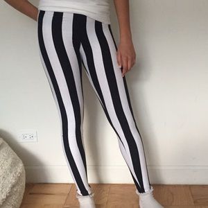 High wasted striped leggings