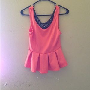 Coral Peplum top
