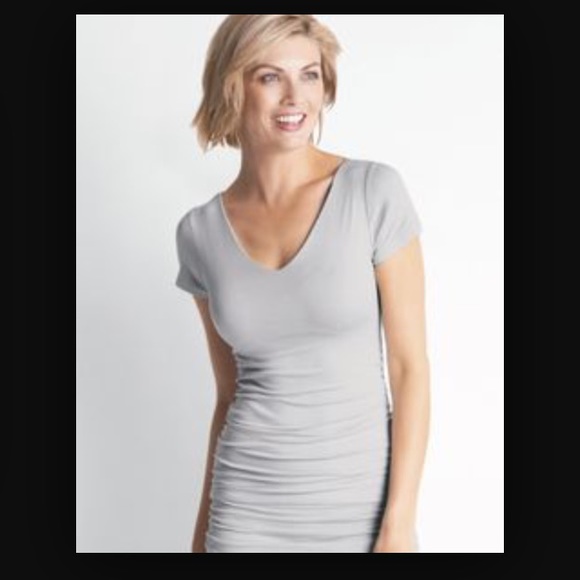Tummy trimmer Grey ruby ribbon Rouched  top