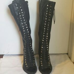 Jeffrey Campbell Free People Tall Lace Up Boots
