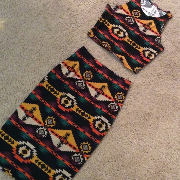 Multi colored Aztec 2 piece