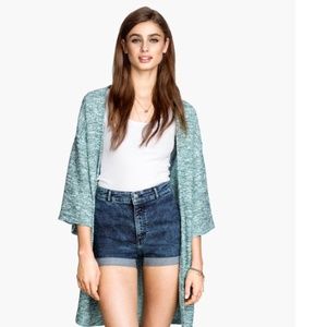 High waist acid wash shorts