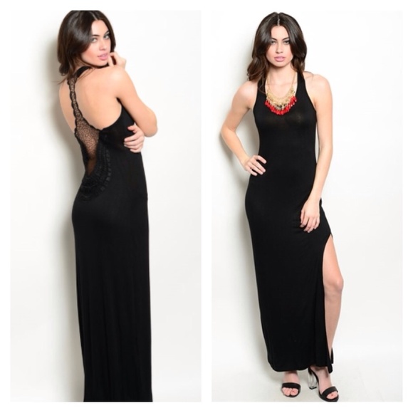 Black summer dress w design on back