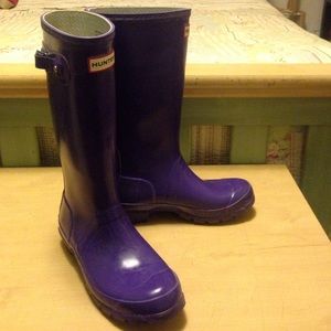 Hunter rain boots kids gloss size 5 women's 7