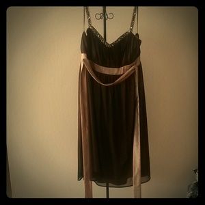 Beautiful brown dress with beading worn once