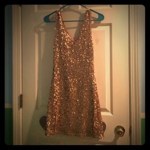 Gold sequin dress
