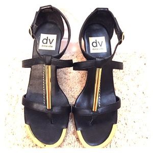 Dolce Vita Black cork wedges