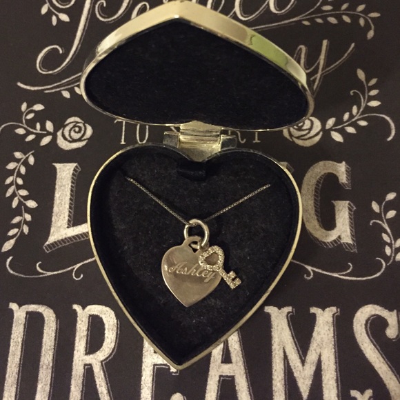 Silver Heart Key Necklace