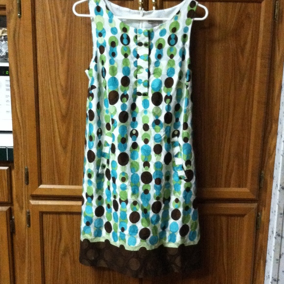 Kim Rogers Blue&Green Polkadot Dress