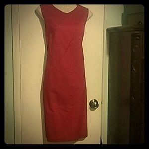 Red cotton sheath dress