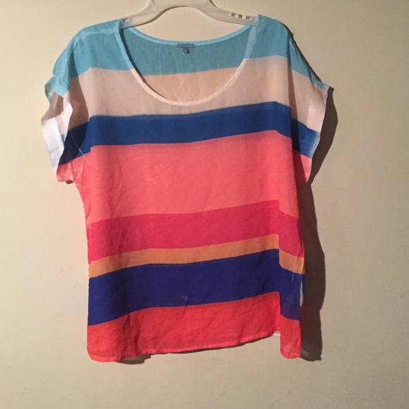 Color block silk top