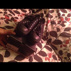 platform all black converse