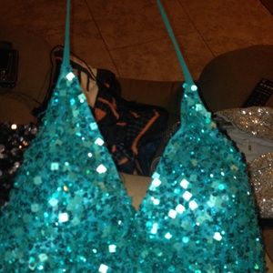 Greenish blueish prom or formal dress