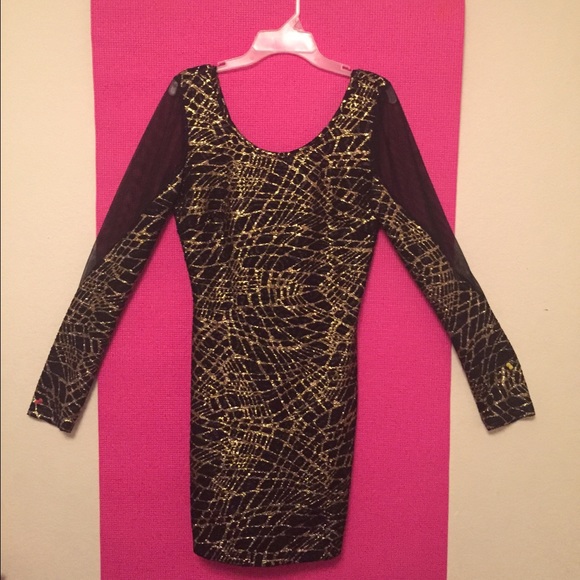 Bandage Gold & Black Dress