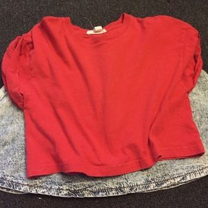Red cropped top