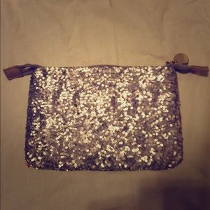 Silver Sequined Clutch