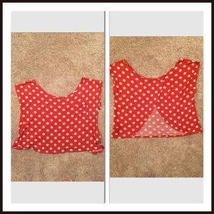 Open Back Polka-Dot Crop Top