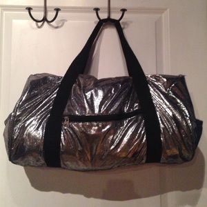 Metallic duffle bag