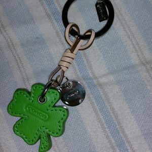 Coach nwt Shamrock leather fob