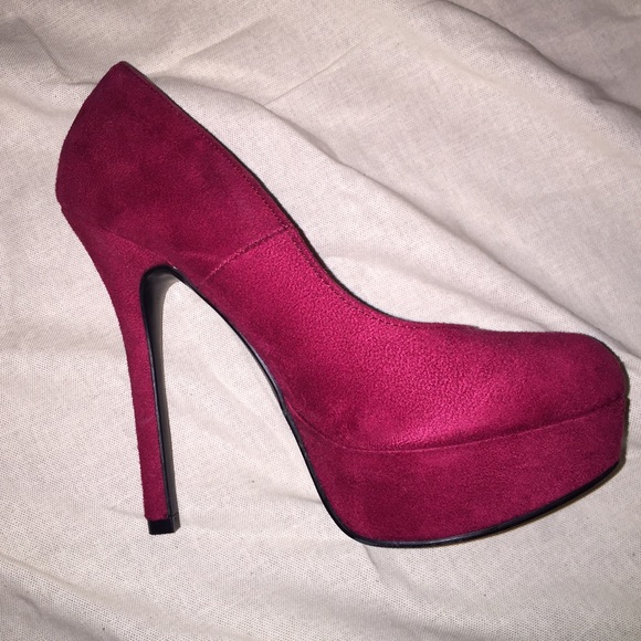 Dark Red Suede Pumps