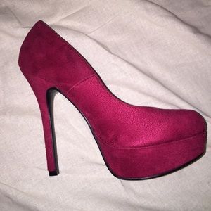 Dark Red Suede Pumps
