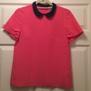 Pink peter pan collar top