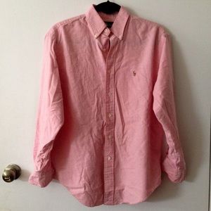 Ralph Lauren pink oxford button down shirt size 10
