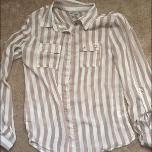 Stripped sheer top