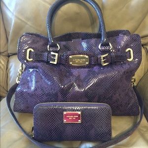Authentic Michael Kors purse and matching wallet