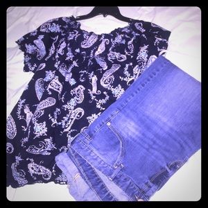 Casual date night outfit. 2x and size 18 jeans.