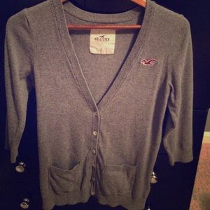 grey cardigan
