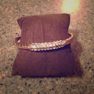 Gold bracelet with rhinestones