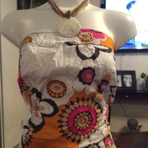 COLORFUL STRAPLESS DRESS
