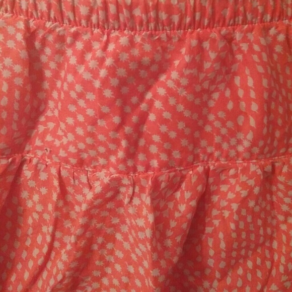Coral/Tan Ruffle Short Slirt - Picture 3 of 4