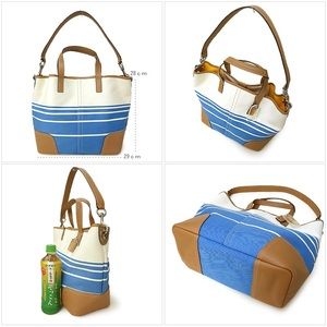 Coach Hadley Variegated Striped Duffle HandbagTote