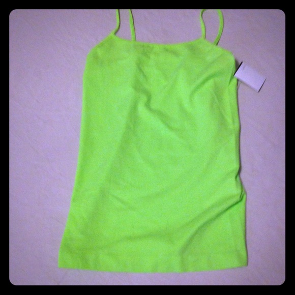 Ladies s/m neon lime spaghetti strapped tank NWT - Picture 1 of 2
