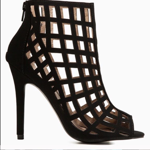 Black caged heel