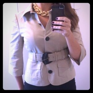 The Limited 3/4 length khaki blazer