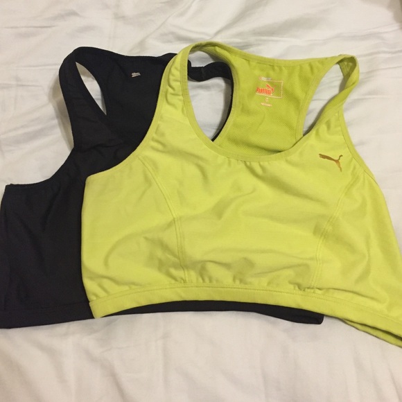 Puma sports bras (set of 2!) black and lime