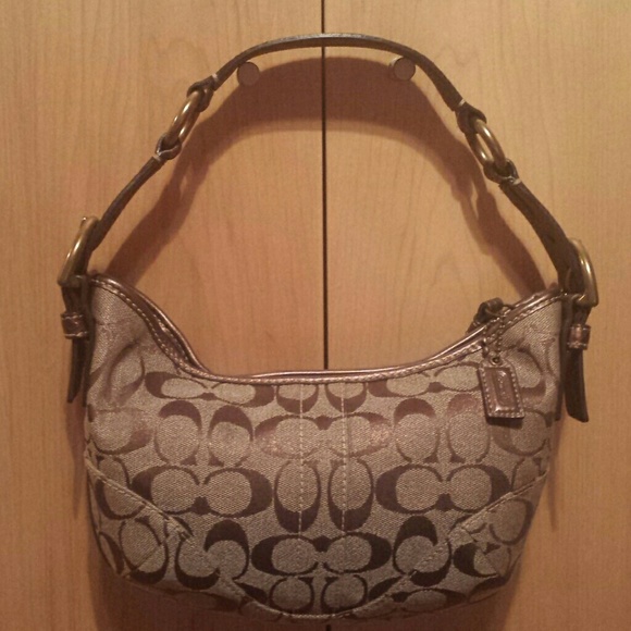 Coach signature bronze small shoulder bag