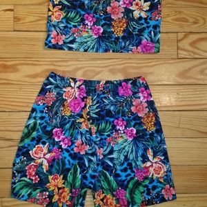 Tropical print Short Set Size Med/Lrg