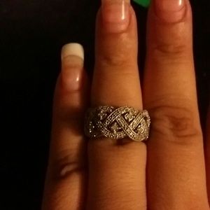 RESERVED Diamonds on 925 ring size 8
