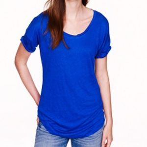 J. Crew boyfriend tee. WHITE. 100% linen. Sz Small