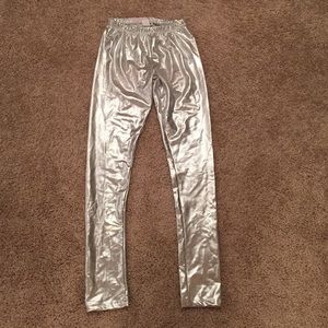 Metallic Silver Leggings