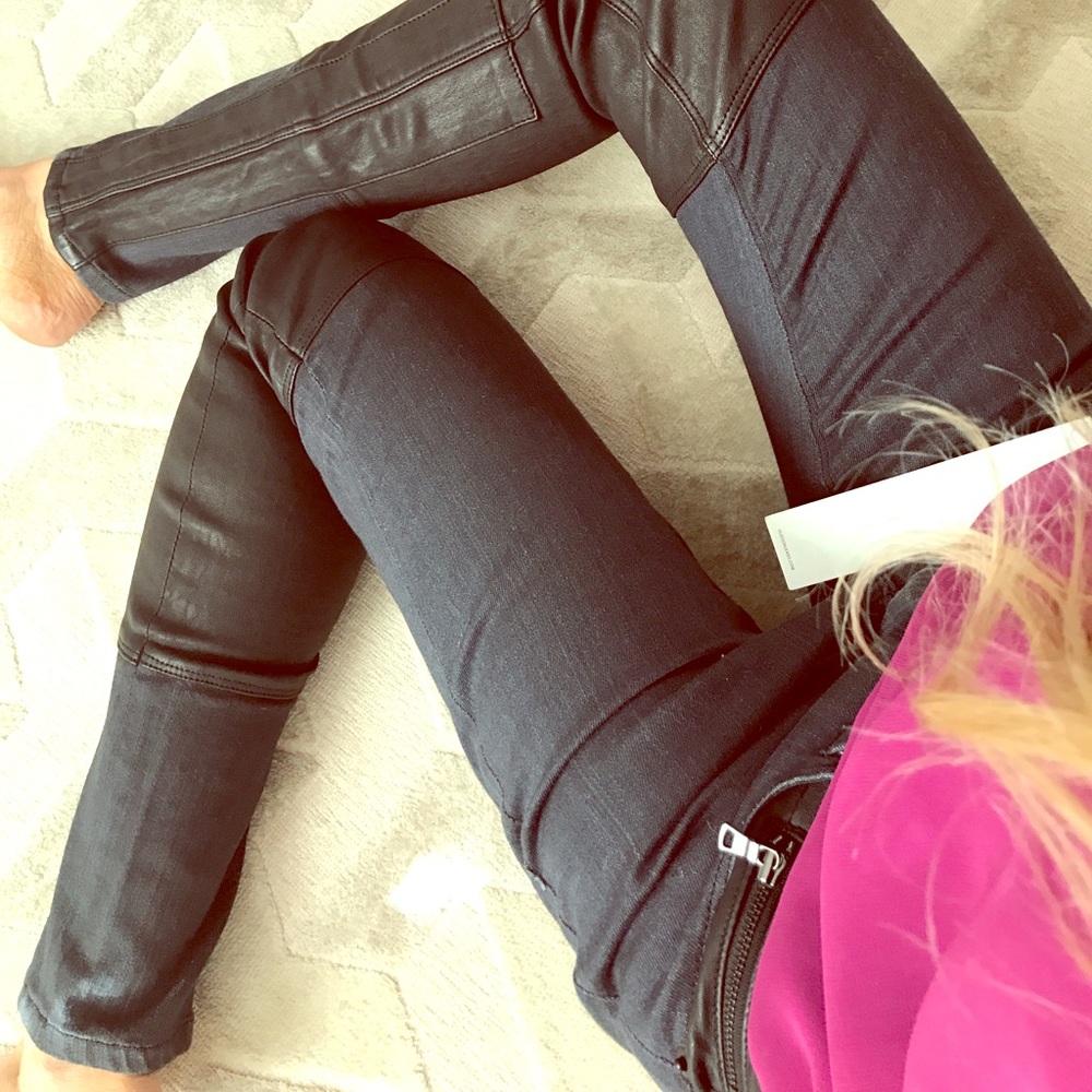 Hudson leather panel skinny jeans!!!! NEW*