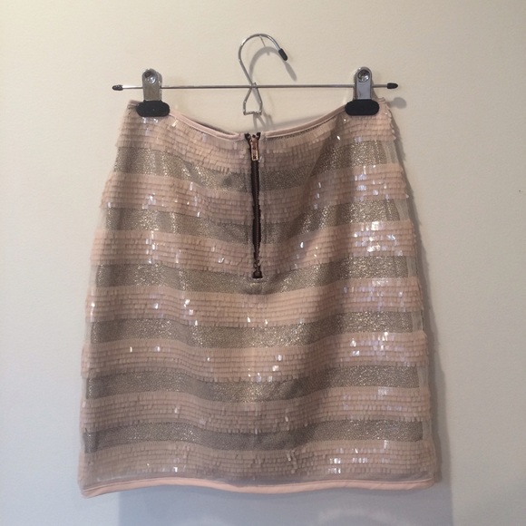 MINKPINK Dresses & Skirts - Sequined Shimmer Striped Mini Skirt