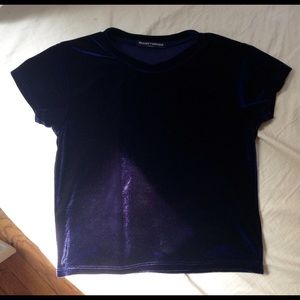Brandy Melville velvet navy crop top