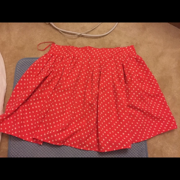 Mango Red Polka Dot Skater Skirt. - Picture 1 of 2